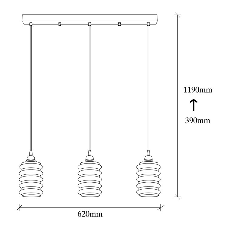 Corrigan Studio Payson 3 Light Kitchen Island Jar Pendant with Glass